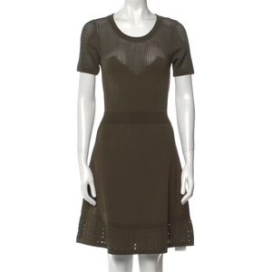 Olive green Sandro Dress with mesh detailing